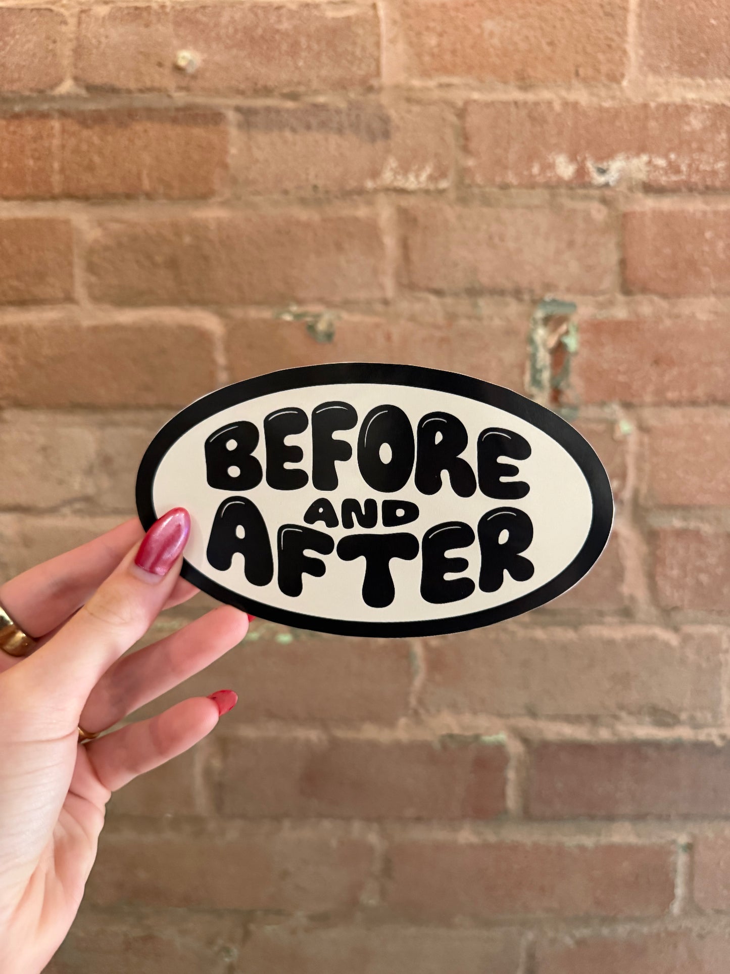 Before and After Sticker