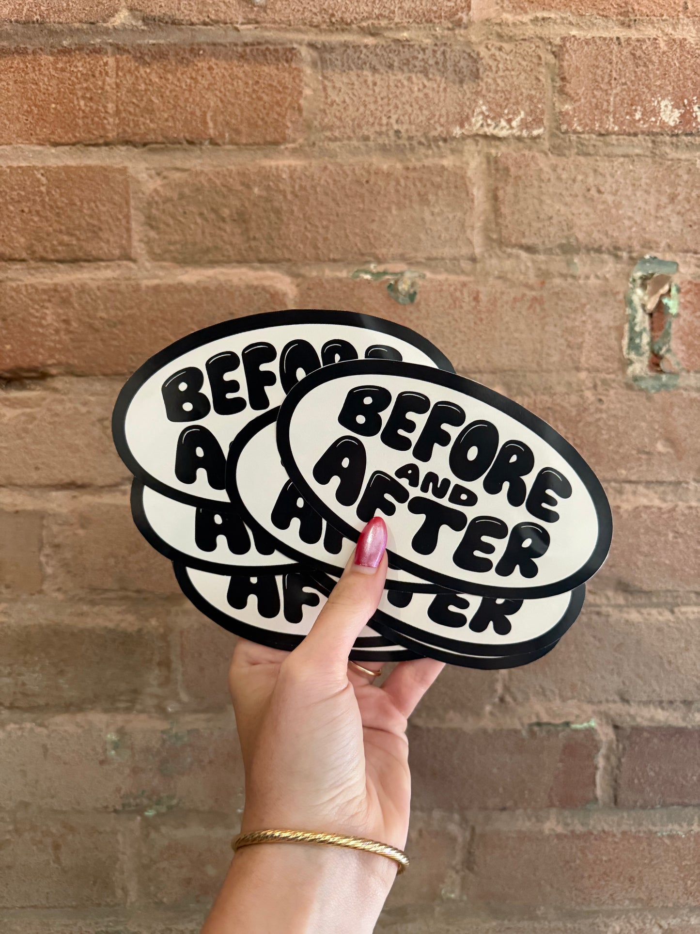 Before and After Sticker