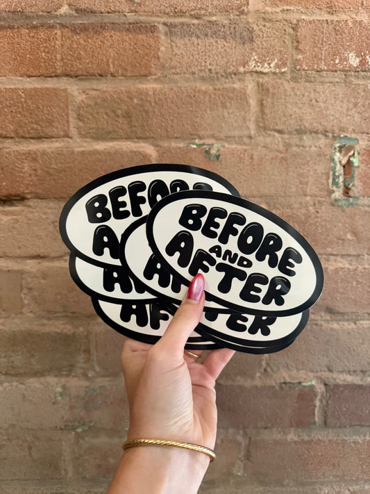 Before and After Sticker
